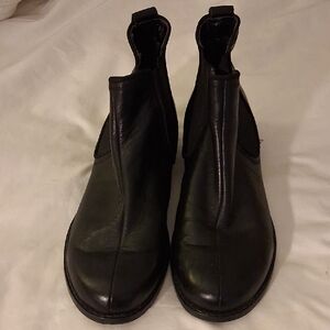 Black Leather Bandino Ankle Boots